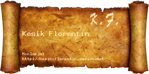 Kesik Florentin névjegykártya